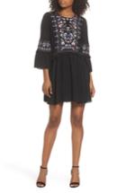 Women's Ever New Embroidered Babydoll Dress - Black
