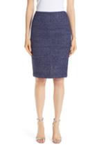 Women's St. John Collection Starlight Knit Pencil Skirt - Purple