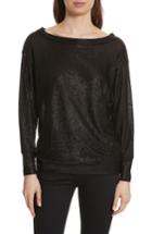 Women's Tracy Reese Bateau Neck Shimmer Sweatshirt - Black