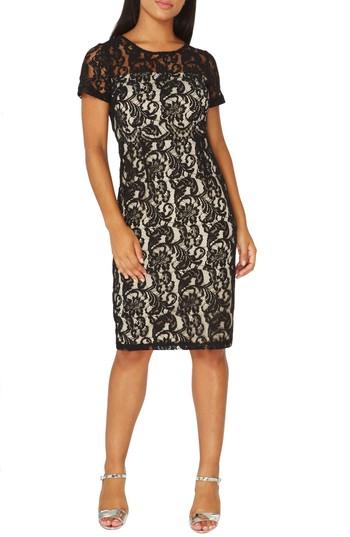 Women's Dorothy Perkins Lace Pencil Dress Us / 10 Uk - Black