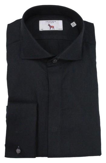 Men's Lorenzo Uomo Trim Fit Tuxedo Shirt - 32 - Black