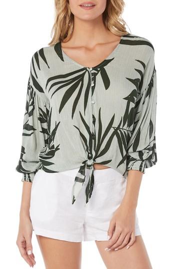 Women's Michael Stars Paradiso Tie Front Blouse - Green