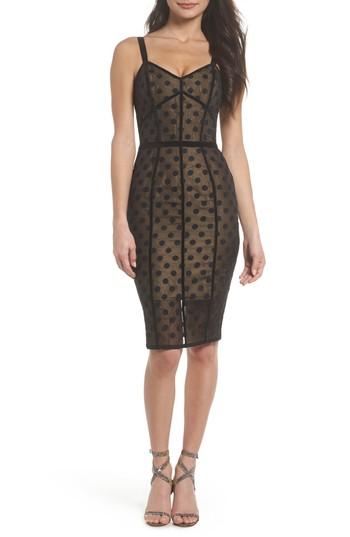 Women's Bronx And Banco Isabella Noir Dot Embroidered Body-con Dress Us / 6 Au - Black