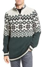 Men's French Connection Fair Isle Ski Sweater - Green