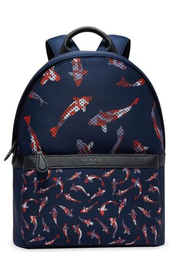 Men's Ted Baker London Printed Neoprene Backpack - Blue