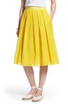 Women's Halogen Eyelet A-line Skirt - Yellow