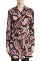Women's Etro Floral Paisley Print Silk Tunic Us / 40 It - Black