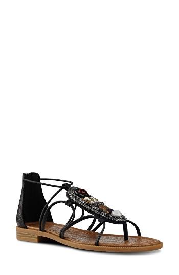 Women's Nine West Grinning Embellished Strappy Sandal M - Black