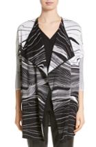 Women's St. John Collection Brushstroke Jacquard Cardigan, Size - Black