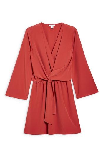 Women's Topshop Tiffany Knot Minidress Us (fits Like 0) - Metallic