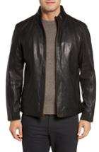 Men's Cole Haan Washed Leather Jacket, Size - Black