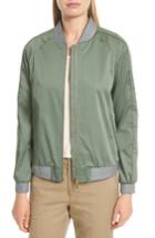Women's Ted Baker London Calda Zigzag Trim Bomber - Green