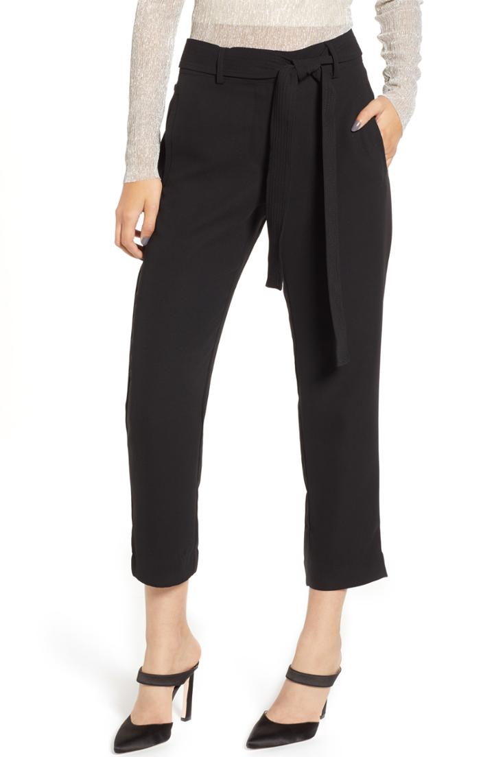 Women's Chelsea28 Tie Waist Ankle Pants (similar To 16w) - Black