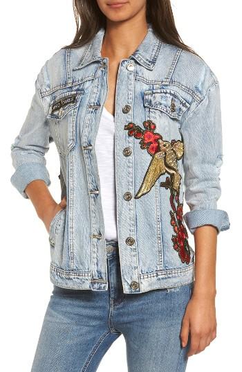 Women's True Religion Brand Jeans Denim Trucker Jacket - Blue