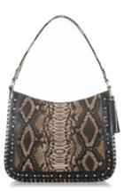 Brahmin Noelle Snake Embossed Leather Hobo - Beige