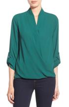 Women's Pleione Faux Wrap Blouse - Green