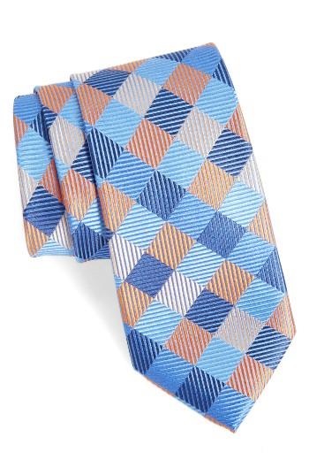 Men's Nordstrom Men's Shop Check Silk Tie, Size - Orange