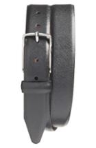 Men's Nordstrom Men's Shop Evans Saffiano Leather Belt - Black