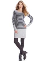Women's Seraphine 'rozalia' Stripe Maternity/nursing Sweater Dress - Grey