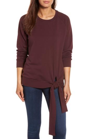 Women's Caslon Tie Knot Sweatshirt - Burgundy