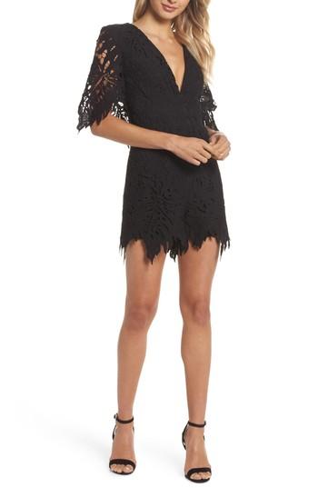 Women's Bardot Amalfi Lace Romper - Black