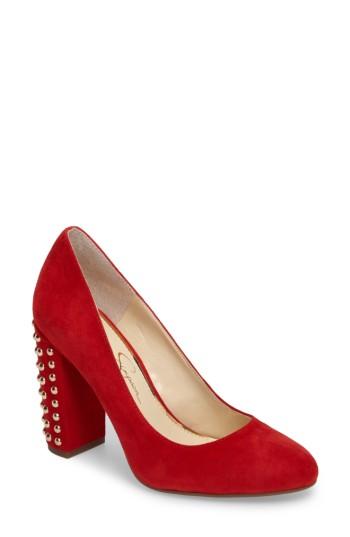 Women's Jessica Simpson Bainer Block Heel Pump M - Red