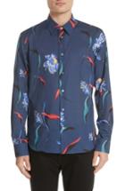 Men's Paul Smith Floral Woven Shirt - Blue
