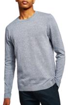 Men's Topman Side Rib Cotton Sweater - Blue