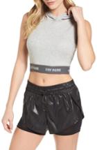 Women's Ivy Park Cross Back Hooded Crop Top - Grey