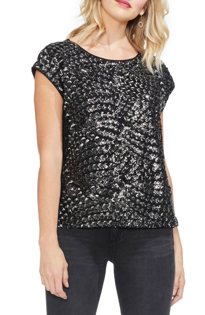 Women's Vince Camuto Sequin Top - Black