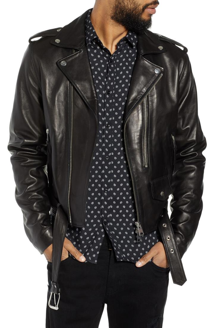Men's The Kooples Leather Moto Jacket