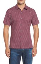 Men's Tori Richard Hex Yeah! Print Pucker Lawn Sport Shirt - Red