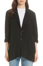 Women's Eileen Fisher Long Notch Collar Jacket, Size - Black