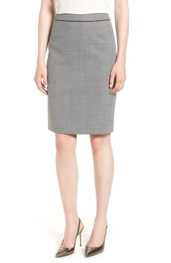 Women's Boss Vorita Wool Blend Suit Skirt - Black