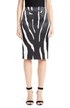 Women's St. John Collection Zebra Print Stretch Satin Skirt