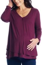 Women's Everly Grey Isabella Maternity/nursing Top - Burgundy