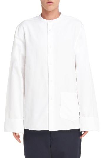 Men's Acne Studios Maple Oversize Mandarin Collar Shirt Eu - White