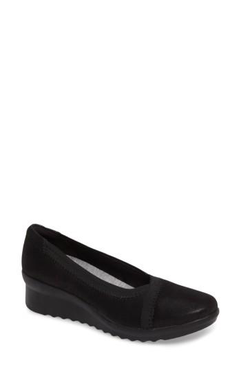 Women's Clarks Caddell Dash Wedge N - Black