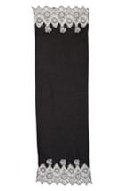 Women's Valentino Lace Trim Scarf, Size - Black