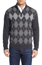 Men's Cutter & Buck 'blackcomb' Quarter Zip Argyle Knit Pullover