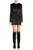 Women's Saint Laurent Devore Asymmetrical Waist Dress Us / 38 Fr - Black
