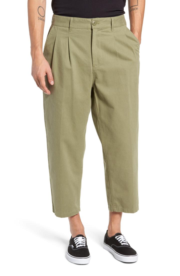 Men's Obey Fubar Pleated Relaxed Fit Pants - Green
