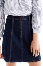 Women's J.crew Zip Front Denim Skirt - Blue