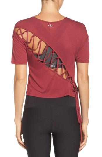 Women's Alo Entwine Crop Tee - Red