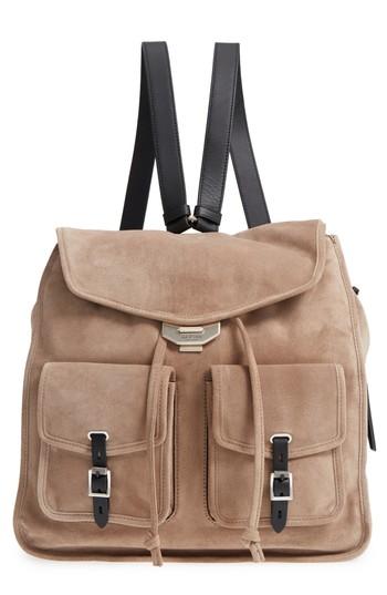 Rag & Bone Field Suede & Leather Backpack - Grey