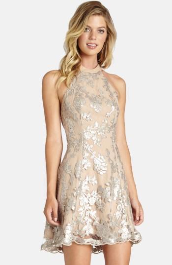 Women's Dress The Population Abbie Minidress - Metallic