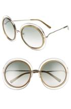 Women's Chloe 'carlina' 58mm Round Sunglasses - Gold/ Khaki