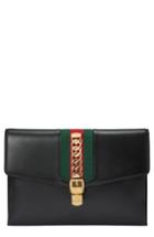 Gucci Maxi Sylvie Leather Clutch - Black