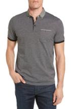 Men's Ted Baker London Leeds Oxford Modern Slim Fit Polo (xxl) - Black