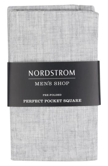 Men's Nordstrom Men's Shop The Perfect Pre-folded Pocket Square, Size - Grey